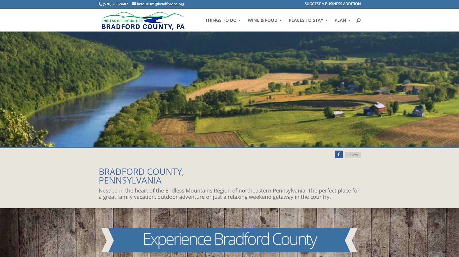 bradford county tourism website
